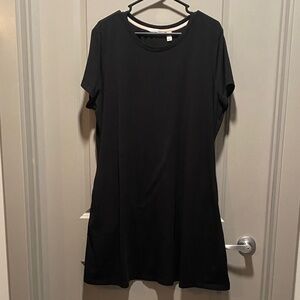 Isaac Mizrahi Classic Black Short Sleeve Dress | XL Petite | Soft Stretch Staple